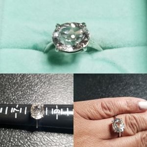 White Topaz Sterling Silver Engagement/Promise Ring